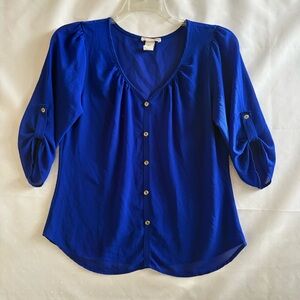 A’gaci. Royal Blue Button-Up Blouse. Size L. INV25/188